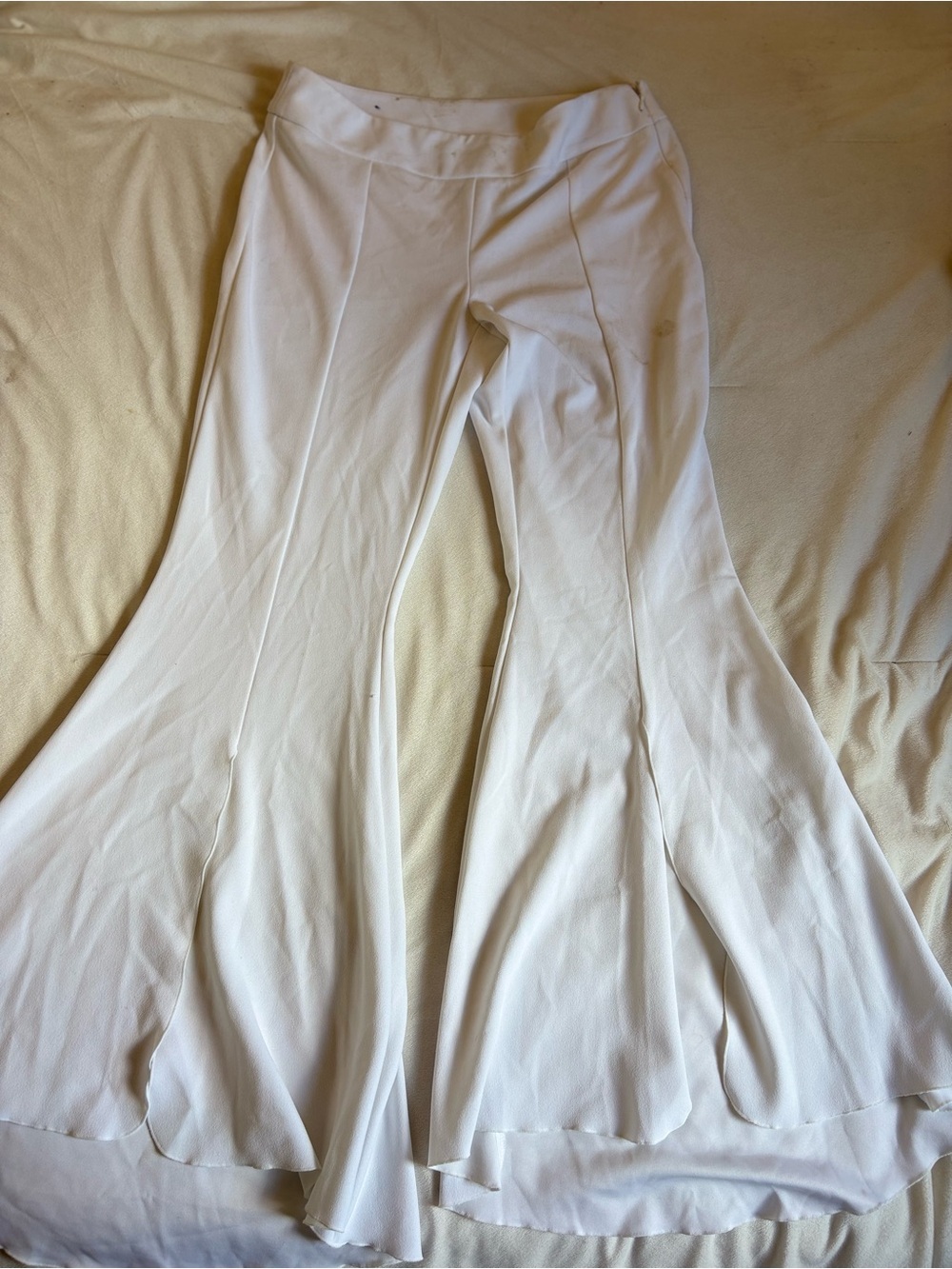 INC International Concepts White Wide-Leg Flared Palazzo Pants